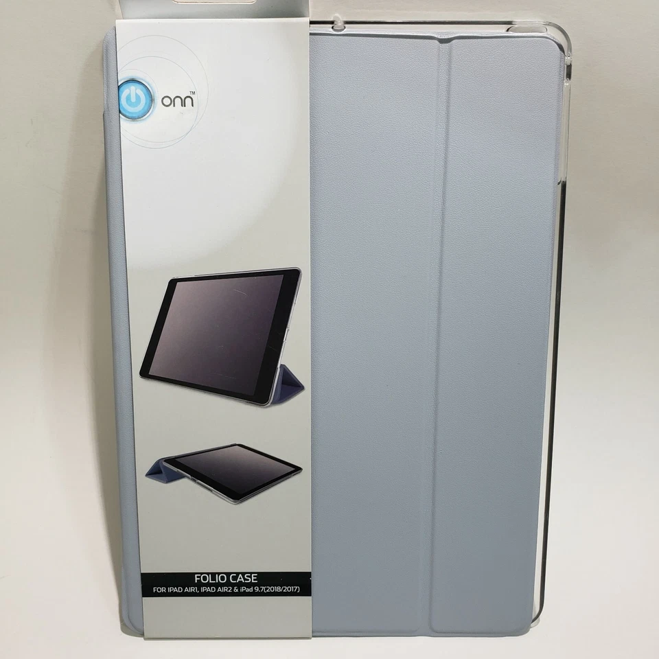 IPAD AIR 1, IPAD AIR2, & IPAD 9.7 (2017/2018) FOLIO CASE CLEAR BACK GRAY TRIFOLD - Image 1 of 4