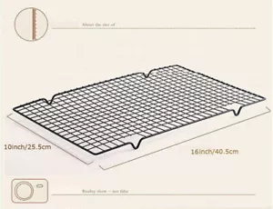 Nonstick Wire Cookie Baking Cooling Rack BBQ Frying Bread 2pc 10" X16" Home - Picture 1 of 6
