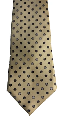 Men's Wembley Tie / Yellow Beige Geometric / 100% Silk -  L 57" x  W 3" - Image 1 of 4