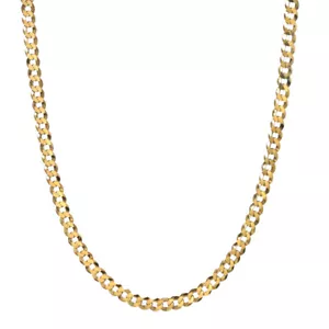 MEN'S 14K GOLD OVER STERLING SILVER MIAMI CUBAN CHAIN NECKLACE 4 MM 22 ~26 INCH - Picture 1 of 4