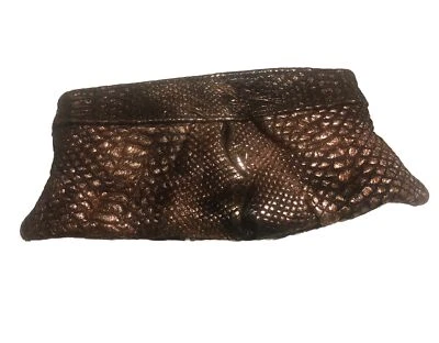 Bolso sin asas Lauren Merkin marrón piel de serpiente de reptil estampado de cocodrilo Foto 1 de 4