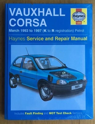 Haynes Workshop Manual Vauxhall Corsa Opel Petrol 1993-1997 New Service Repair - Image 1 of 2