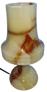 Natural White Onyx Handmade Table Lamp w 1 Lamp, Type I Plug & Switch, 6" x 12" - Picture 1 of 15