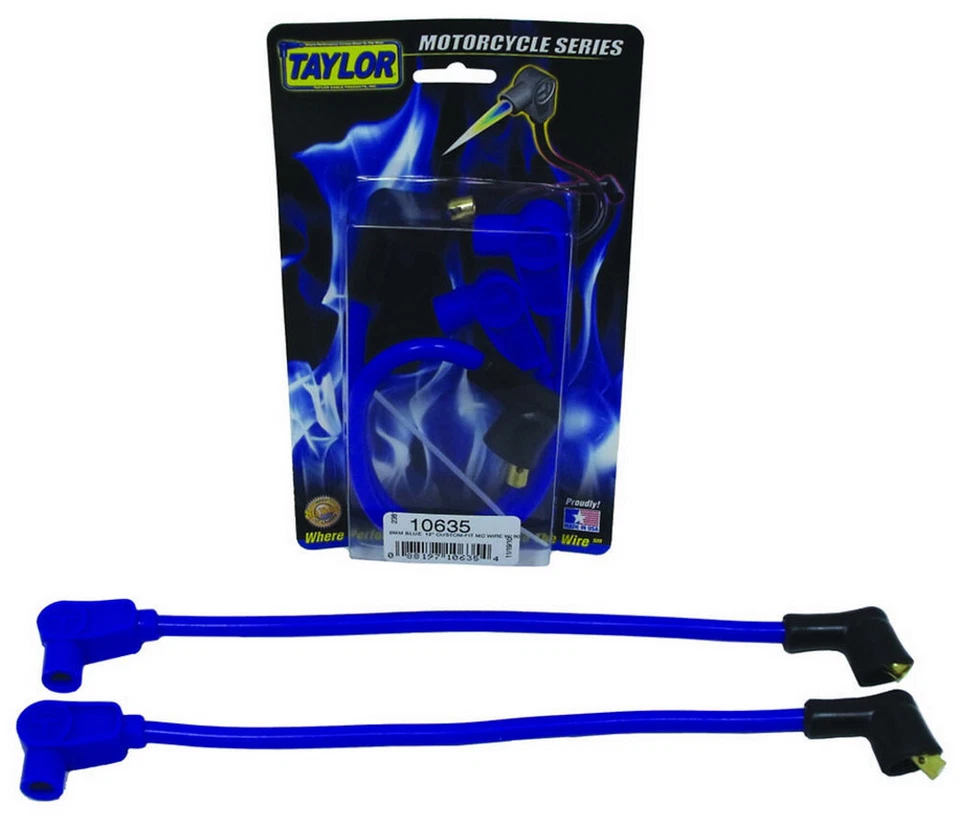 Taylor Spark Plug Wire Set 10635; Spiro Pro 8mm Blue for Harley FXR Super Glide - Image 1 of 1