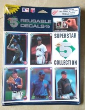 1992 Baseball Superstar Reusable Decals (High 5)with a 5 X 7 Photo of Will Clark