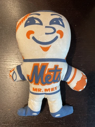 Vintage New York Mets Official 1969 Mr. Met Original Cloth Doll Collectors Cover
