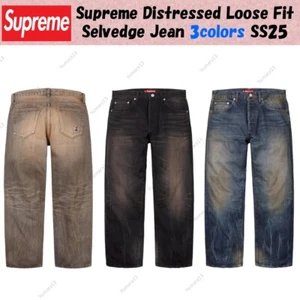 Supreme Distressed Loose Fit Selvedge Jean 3colors SS25 - Picture 1 of 11