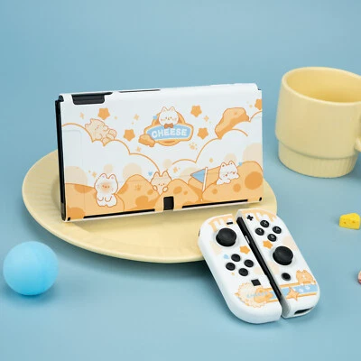 For Nintendo Switch OLED Protctive Case TPU Slim Shell Soft Cover Cheese Cat - Image 1 of 4