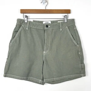 Cotton On Womens Utility Denim Shorts Soft Green High Rise Size 12 NWT - Picture 1 of 7