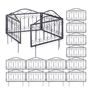 16 Piece Bedding Fence Set Metal Bed Border Plug In 16 Fence Panels - Picture 1 of 7