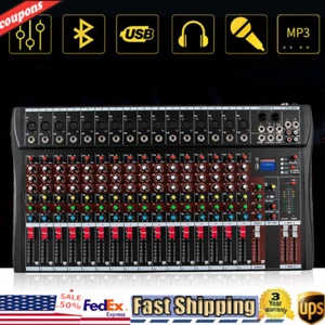 16-Channel Digital DJ Mixer w/USB Audio Interface Professional Powered Soundboad - Picture 1 of 10