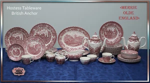 Hostess "Merrie Olde England"  teller platte schale rot  tasse british anchor - Bild 1 von 28