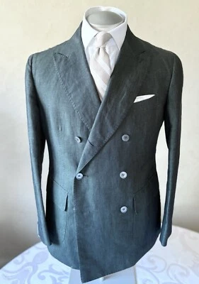 Traje $7,200 Attolini Estilo Latino Lino y Algodón Doble Pecho TOTALMENTE NUEVO Foto 1 de 4