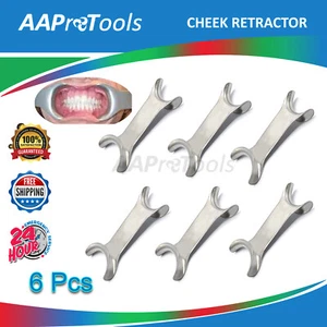 SET OF 6X CHEEK RETRACTOR DENTAL ORTHODONTIC SURGICAL INSTRUMENTS CE - Picture 1 of 3
