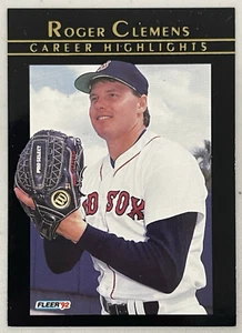 1992 Fleer Career Highlights Baseball Card #14 Roger Clemens - Picture 1 of 2