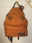 Vintage 70’s Orange Eastpak Backpack Bag USA Leather Bottom Excellent Condition