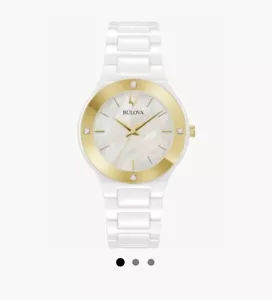 Bulova Millennia 98R292 Women’s White Ceramic And Diamond Watch New 2022 - Picture 1 of 3