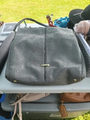 Bolso de Hombro Anne Klein Gris Lunares 3 Bolsillos Interior Usado  Foto 1 de 3