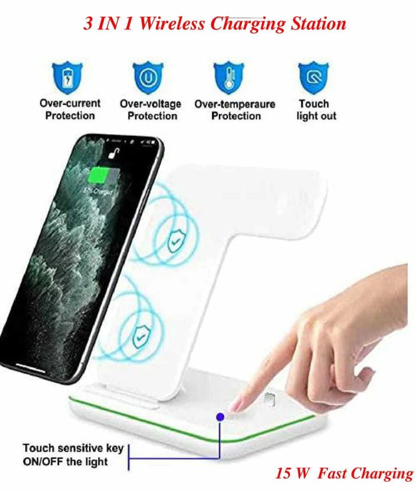 Base de carga inalámbrica 3 en 1 para iPhone13/Pro/Max/Soporte de reloj Foto 1 de 4