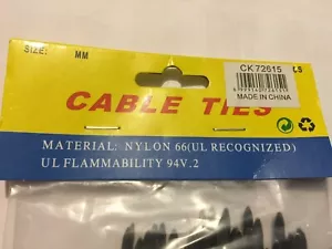 CABLE TIES 100 PK HEAVY DUTY BLACK NYLON- 30 CM LONG 5 MM WIDE FREE POST - Foto 1 di 4