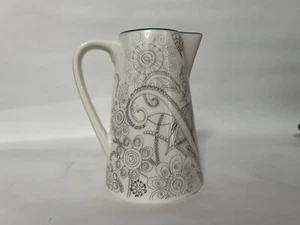 NWOT Christopher Vine Gray & Multicolor Floral, Coupe, Blue Trim. Collectable. - Picture 1 of 5