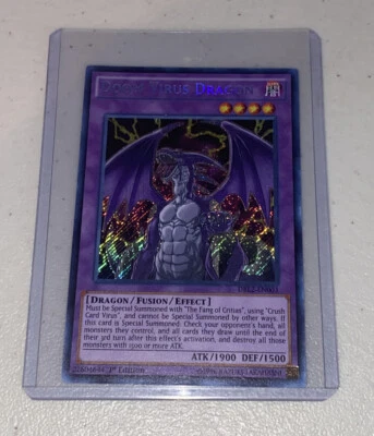 Yugioh  Doom Virus Dragon DRL2-EN003 Secret Rare Near Mint 1st Edition - Image 1 of 3
