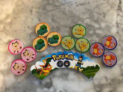 Pokemon Go Pikachu Cupcake Toppers Envolturas Niños Cumpleaños Fiesta Suministros 24 un.  Foto 1 de 4