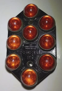 Antique Federal 95 Cats Eyes Amber Glass Marble Car Truck Reflector - Foto 1 di 4