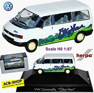 VW T4 Bus Caravelle 1990-2003 Öko Van Blanco 1:87 Herpa 180818 - Imagen 1 de 5