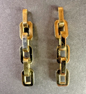Eddie Borgo Supra Chain Link Earrings 12k Gold Vermeil Statement Bold Stunning - Image 1 of 4