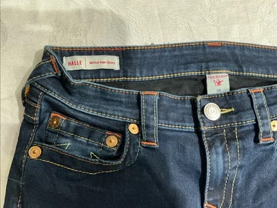 TRUE RELIGION Women's Halle Mid Rise Super Skinny Fit Jeans 30x 29 Free Shipping - Image 1 of 4