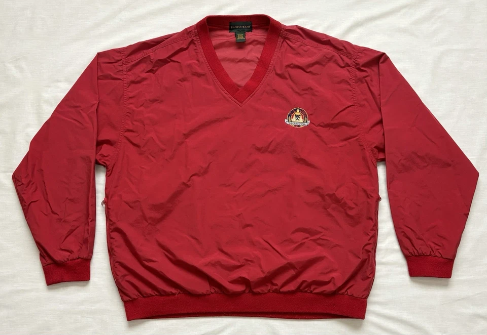 Jaqueta corta-vento de golfe vintage aberta dos EUA tamanho grande por Izod Club bordada anos 90 - Imagem 1 de 4