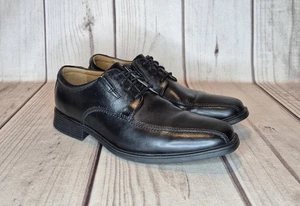 Clarks Herren Gr. 8M Tilden Walk Oxford schwarz Leder Fahrrad Zehen Komfort Polster - Bild 1 von 14
