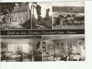 ROSENTHAL / Sächs Schw..., casa forestal Rosenthal, saludo desde... 5 vistas... postal s/w - Imagen 1 de 2