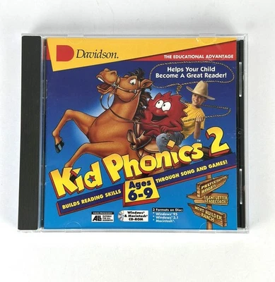 Kid Phonics 2 CD-ROM Davidson Ages 6-9 Reading Skills Educational Game Vintage - Image 1 of 4