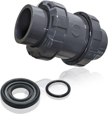 PVC True Union Check Valve, 3/4’’ Slip Swing Full Port 3/4&apos;&apos;  - Image 1 of 4