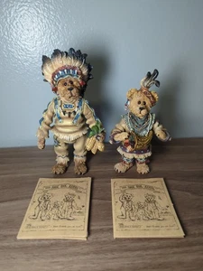 Boyds Schuhkarton Bären Indianerhäuptling sitzender Bär & Prinzessin stehender Bär - Bild 1 von 6
