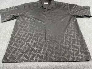 Vintage Smokey Joe’s Men’s XXXL Button Up Shirt Black Geometric Pattern Hip Hop - Picture 1 of 10