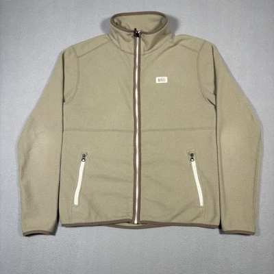 REI Co-Op Trailmain Fleece T Small Khaki Polartec Coat Full Zip Hiking Outfits - Image 1 of 4