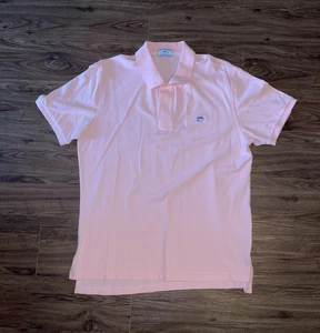 Southern Tide Polo Shirt Mens Large Pink Skipjack Pique Golf Casual Fish Logo - Picture 1 of 5