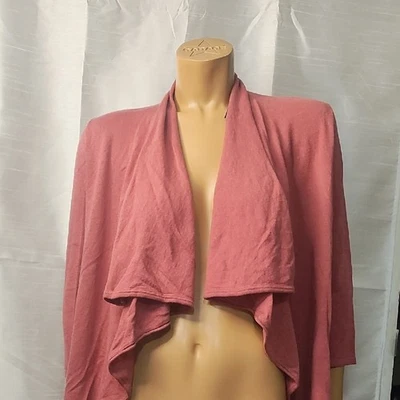 American Living Dusty Rose Shrug 带瀑布领 — 第 1/4 张图片