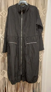 Cappotto donna Sun Kim nero poliestere lungo full zip anorak taglia XL USATO IN OTTIME CONDIZIONI - Foto 1 di 8