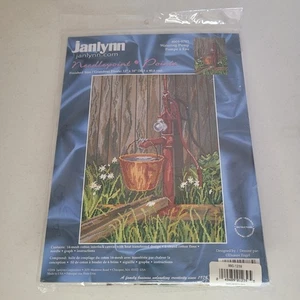 Vtg 2004 Janlynn Needlepoint kit Watering Pump & Bucket Garden 12 x 16" 004-0783 - Picture 1 of 4
