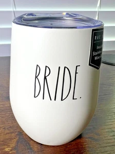 BRIDE Wine Glass 2021 Rae Dunn Insulated Stainless Steel Tumbler Lid 12 Oz EUC! - Picture 1 of 6