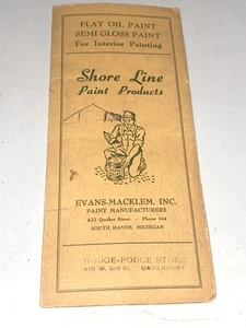 Vintage 50er Jahre SHORE LINE EVANS-MACKLEMORE Farbmuster Farbchip Broschüre - Bild 1 von 4