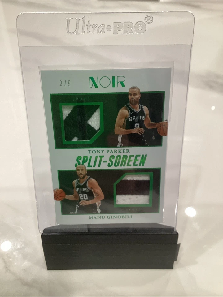 2024-25 Panini Noir NBA Tony Parker & Manu Ginóbili pantalla dividida/5 Spurs Foto 1 de 2