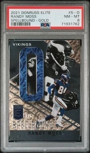 2021 Panini Donruss Elite Football Randy Moss Spellbound Gold 5/5 PSA #S-O - Bild 1 von 2
