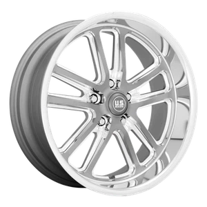 20x8 US Mags U130 BULLET Textured Gun Mtl W/ Mill Edges Wheel 5x5 (1mm) - Picture 1 of 5