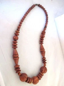 Cierre de barril de tornillo de cuello de cuentas de madera de 24" vintage de los años 90 - Imagen 1 de 5