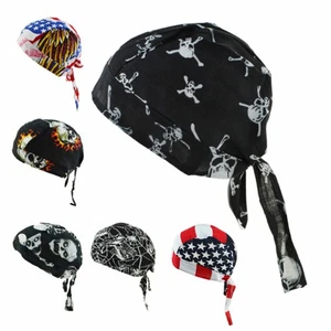 Cotton Biker Skull Cap Motorcycle Bandana Head Wrap Du Doo Do Rag Black Hat lot - Picture 1 of 27